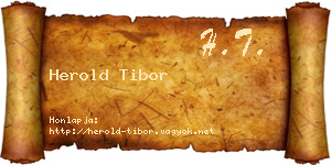 Herold Tibor névjegykártya